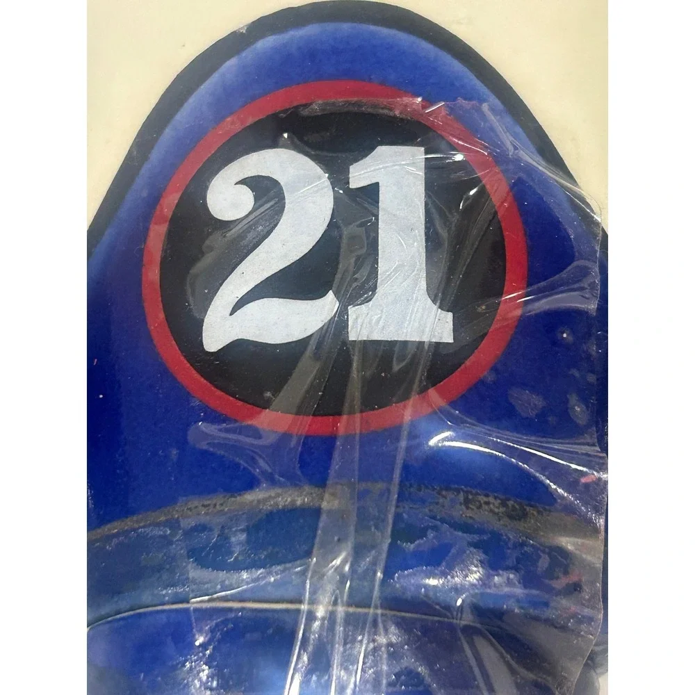 Vintage Heritage China Race Car Decanter Indy Style Number 21 Ceramic Cream Blue